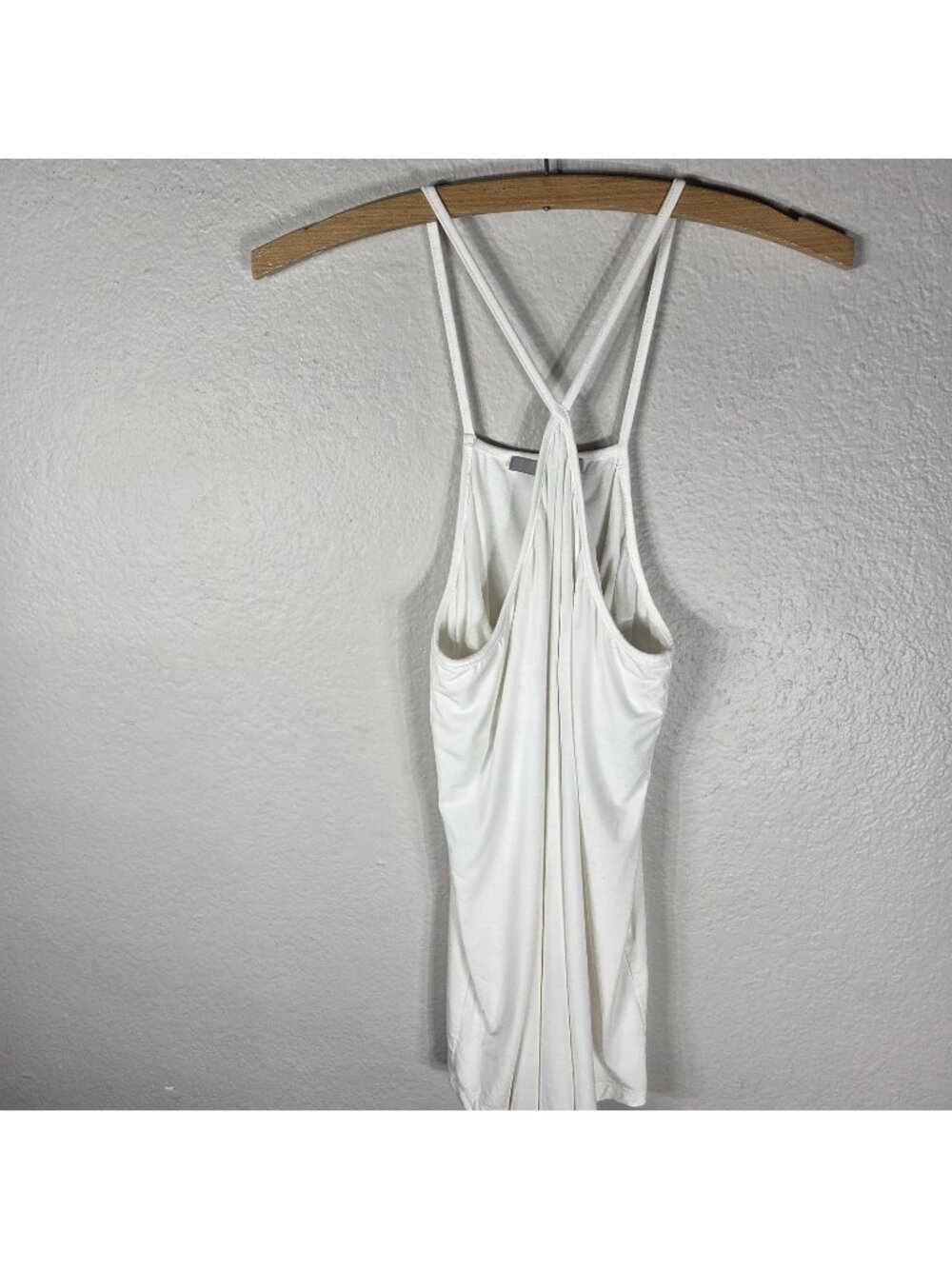 Tart Collections White Tank Top Cami Size M V-Neck Built-in Bra Incluided